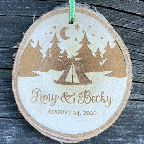Rustic Birch ornament for people who love camping