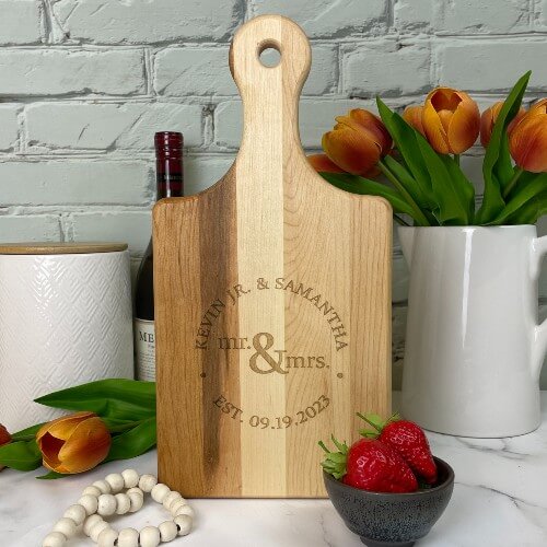 Personalized Cutting Board, Custom Wedding, Anniversary or Housewarming  Gift Idea, Wood Engraved Charcuterie, for Couples and Friends, Minimalist