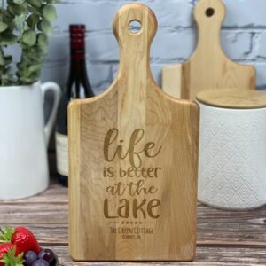 Custom gift for cottage owners, engraved cutting boards.