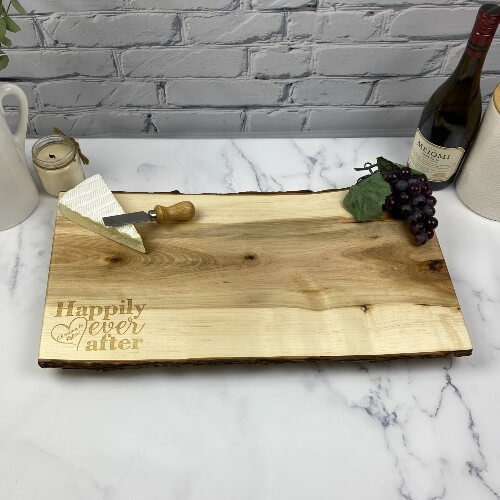 Personalize a charcuterie board for a wedding.