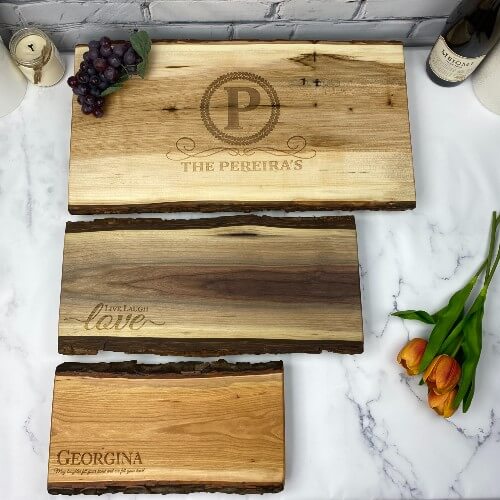 Comparing small, medium, and large charcuterie boards.